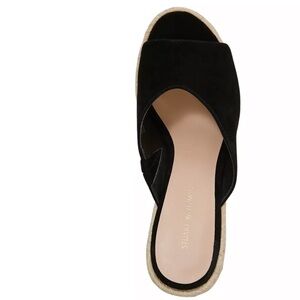 Stuart Weitzman Black Suede Wonda Sandal